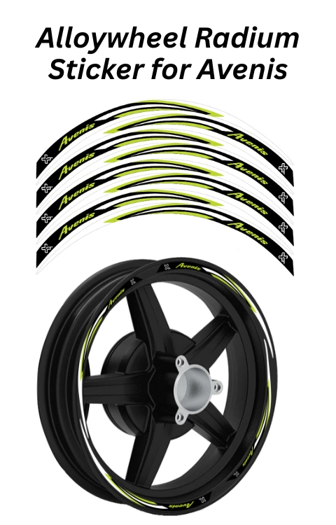 Alloy Wheel Radium Sticker Compatible with Avenis 125 | Printed in Premium Radium with FPF (Fade Protection Film), Waterproof, Precut Sticker, Pack Of 1